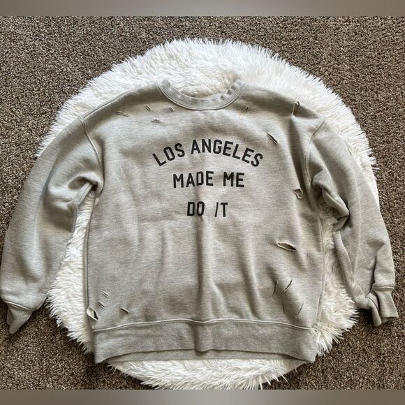 Forever 21 Sweatshirt Cutouts Los Angeles Made Me Do It Womens Size Small - Picture 1 of 6
